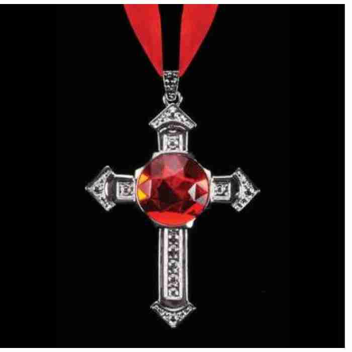 Cross With Red Stone Necklace img