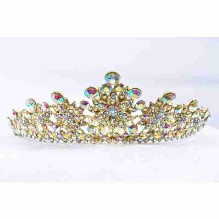 Crown Tiara With Crystals Large And Small Crystals