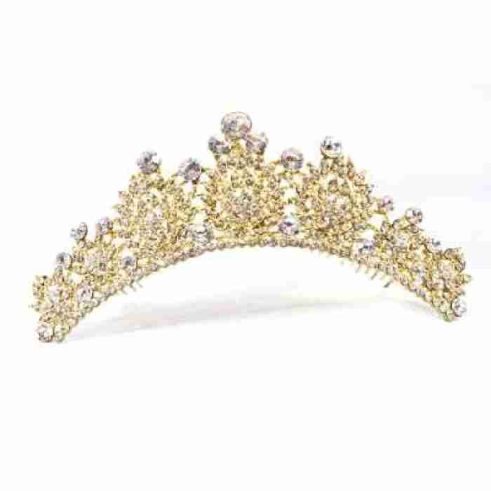 Crown Tiara With Crystals Large Rhinestones
