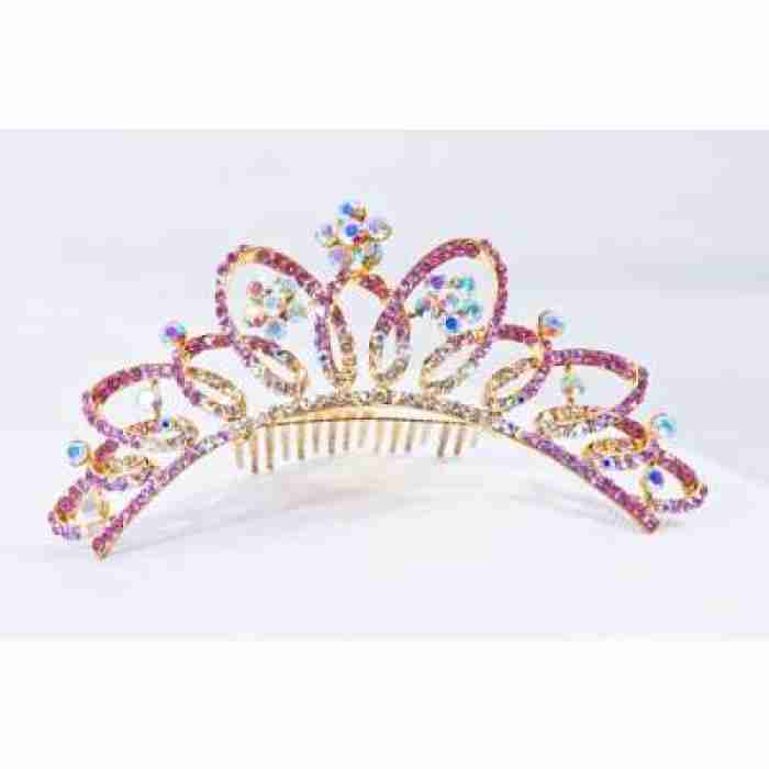 Crown Tiara With Crystals Purple