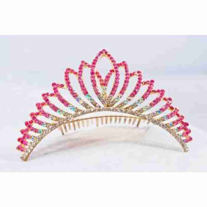 Crown Tiara With Crystals Small Pink Crystals