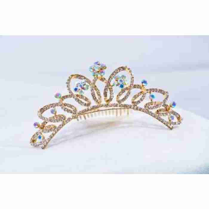 Crown Tiara With Crystals Spiral Crystals