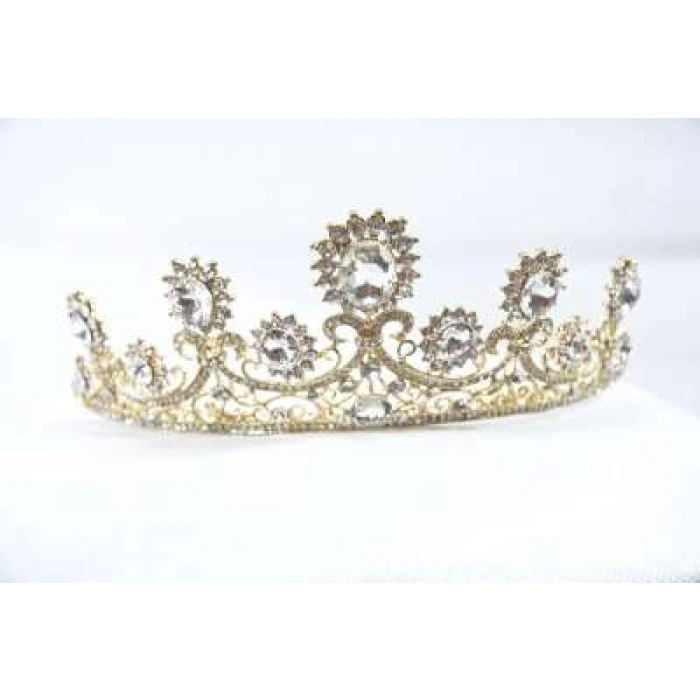 Crown Tiara With Crystals - Sun Shaped - Image 1