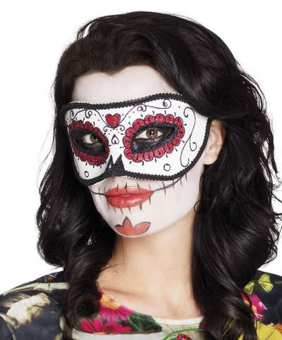 Day Of The Dead Eyemask In Red And White 72121