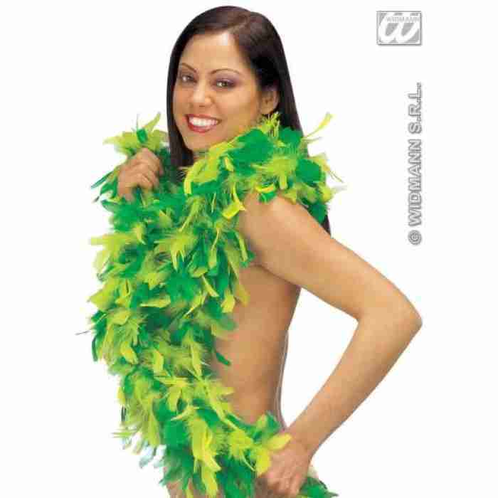 Deluxe Bicolor Feather Boas Green and Lime