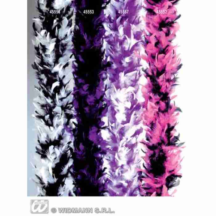 Deluxe Bicolor Feather Boas Purple and White