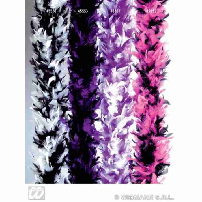 Deluxe Bicolor Feather Boas Purple and black