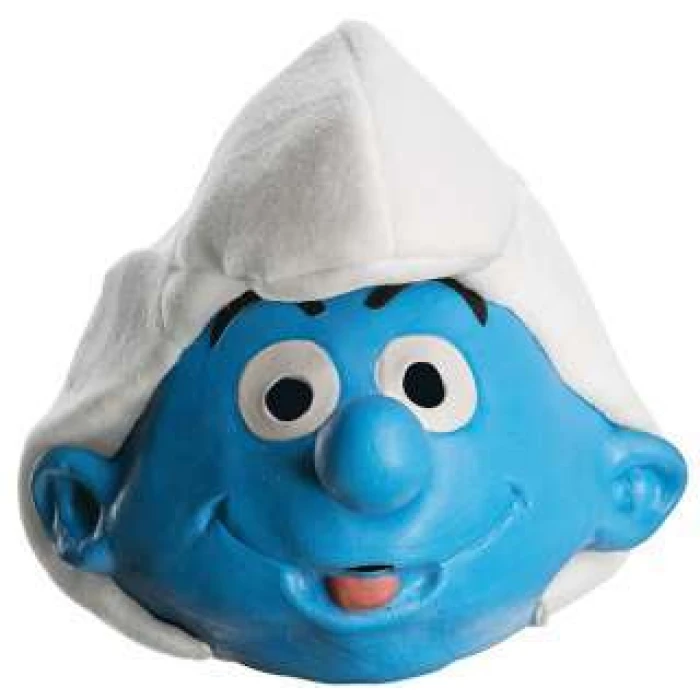 Deluxe Jokey Smurf Mask Full Head Latex - Image 1