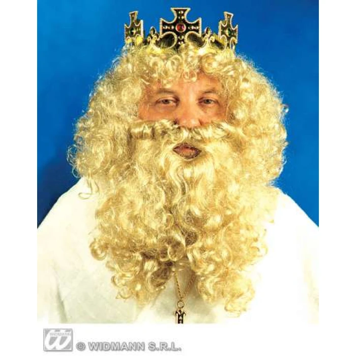 Deluxe King Wig and Beard Set Auburn - Image 1