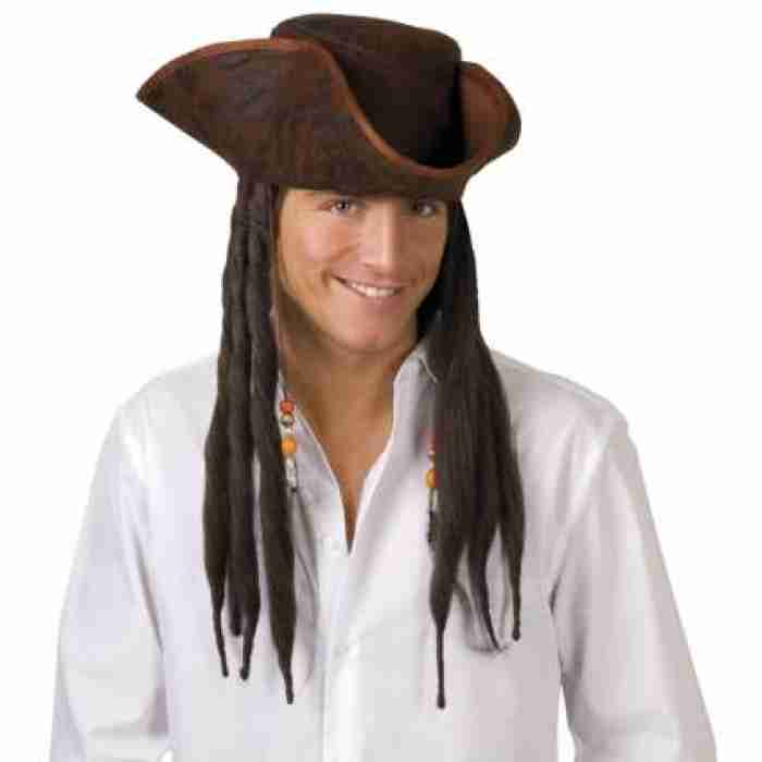 Dirty Pirate Hat with Hair 81914