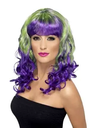 Divatastic Wig - Green & Purple