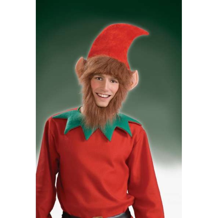 Elf Hat w/ Ears, Hair & Beard - Image 1
