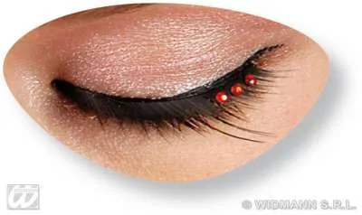 Eyelashes - Black Peaked - Red
