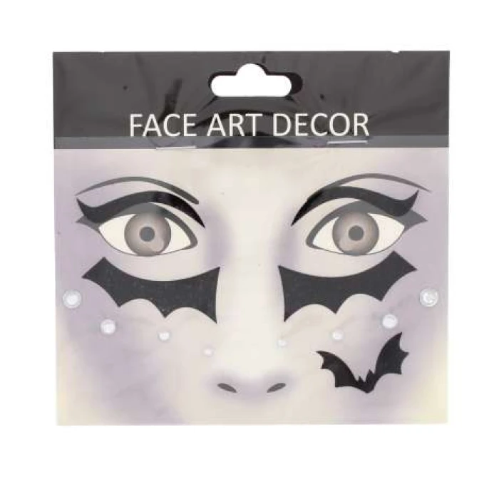 Face Art Sequin Bat Tattoe - Image 1