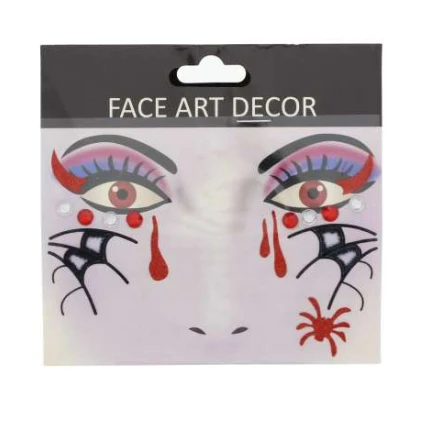 Face Art Sequin Devil Tattoe