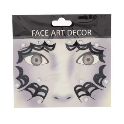 Face Art Sequin Spider Web Tattoe