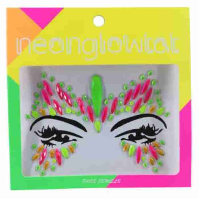 Face Jewels Neon Multi Colour Green Pink img