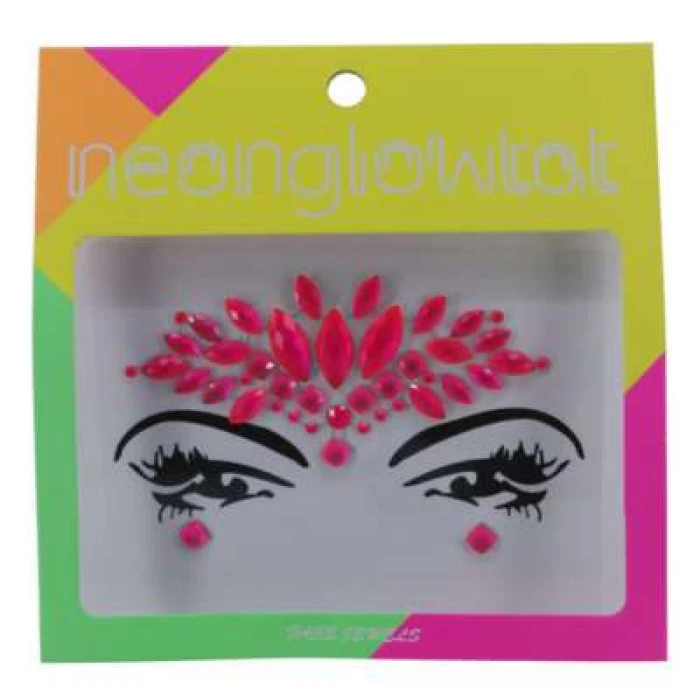 Face Jewels Neon Pink - 1 - Image 1