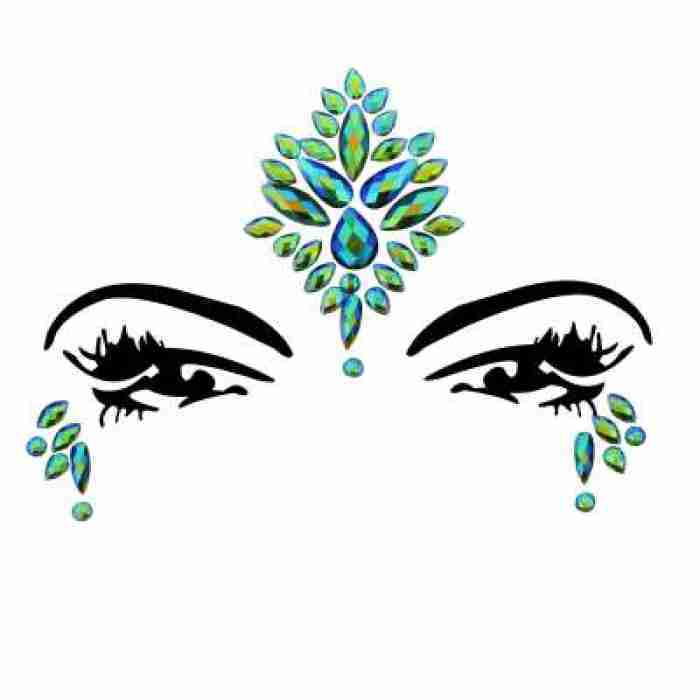 Face and Body Jewels Emerald Festival Makeup img