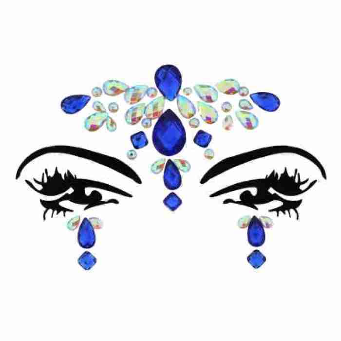 Face and Body Jewels Iridescent Aura Blue