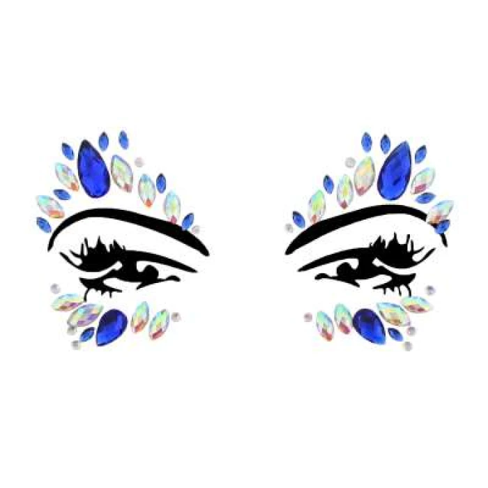 Face and Body Jewels Iridescent Aura & Blue - Sparkly and Magical - Image 1