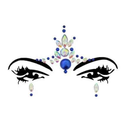 Face and Body Jewels Iridescent Aura & Blue