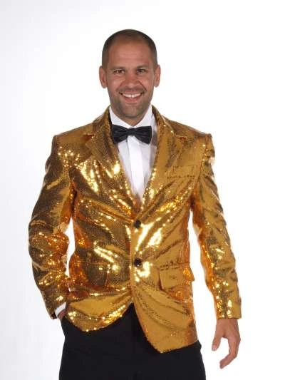 Faux Sequin Jacket - Gold