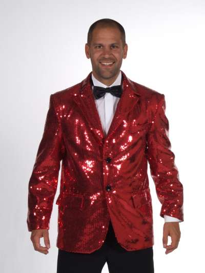 Faux Sequin Jacket Red 210211.7