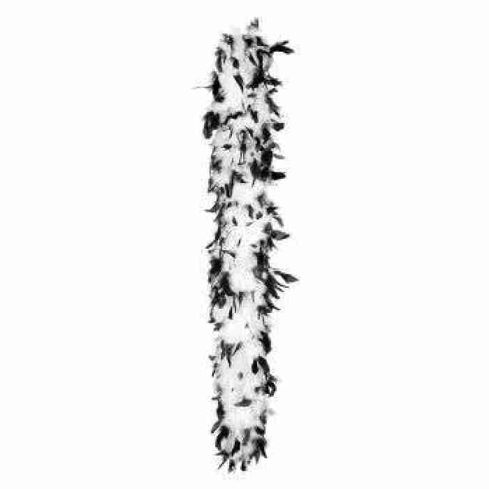 Feather Boa Black White