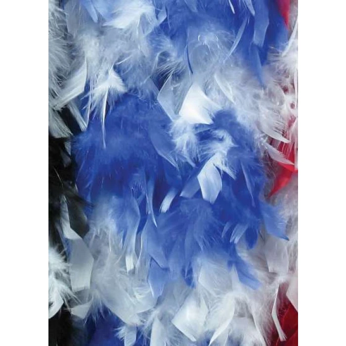 Feather Boa - Blue-White - Image 1