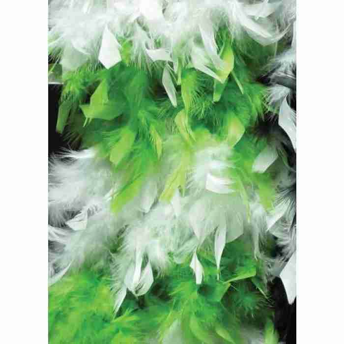 Feather Boa Green White