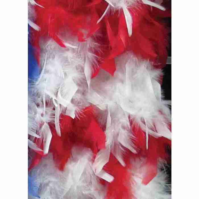 Feather Boa Red White
