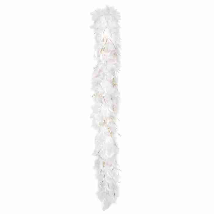 Feather Boa White with Gold