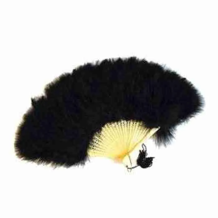 Feather Fan Black Attached Tassle