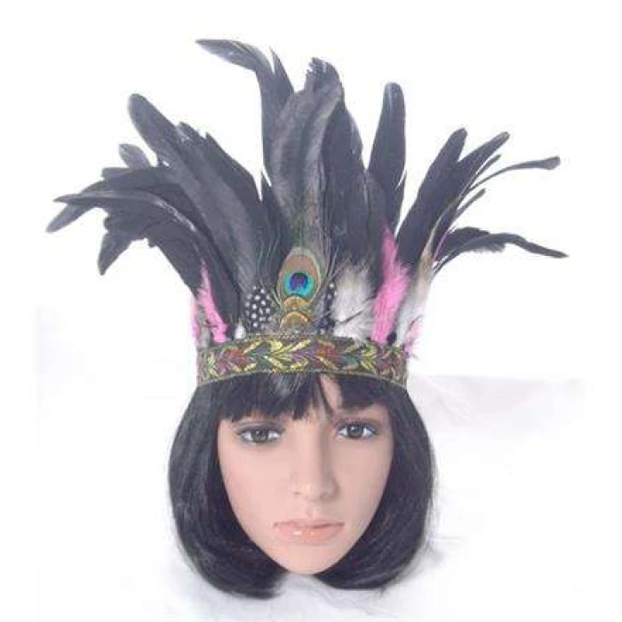 Feather Headdress Black & Pink - Image 1