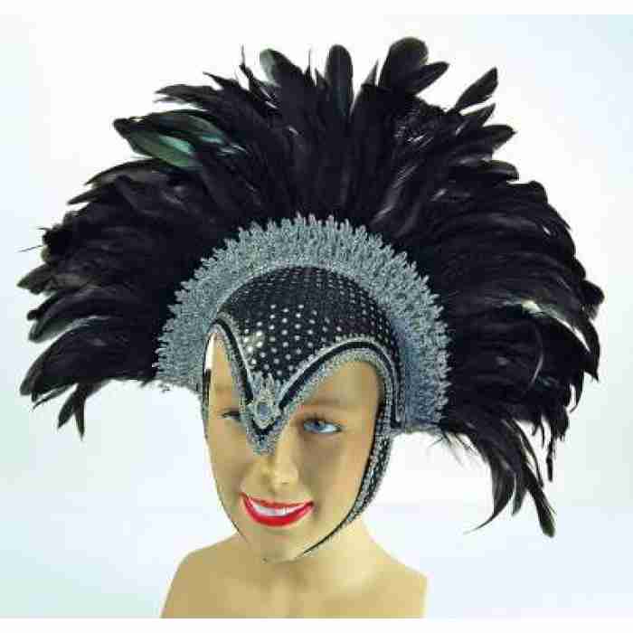 Feather Helmet Black Jewel Plume1