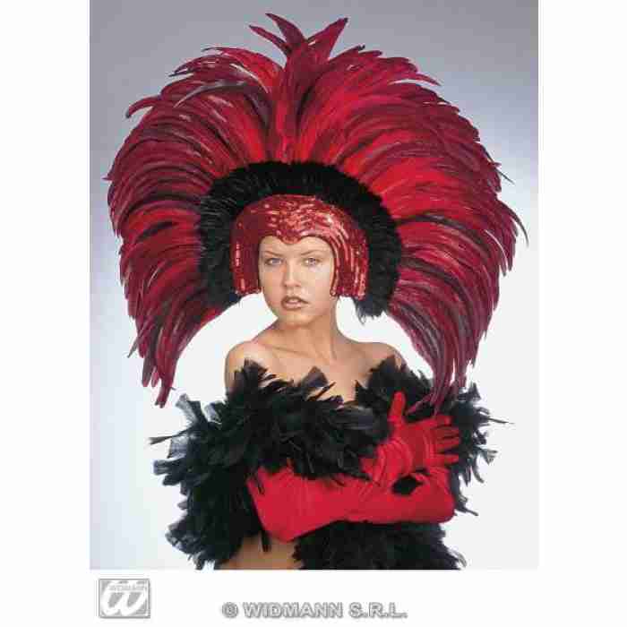 Feathered Brazil Headdress Red1