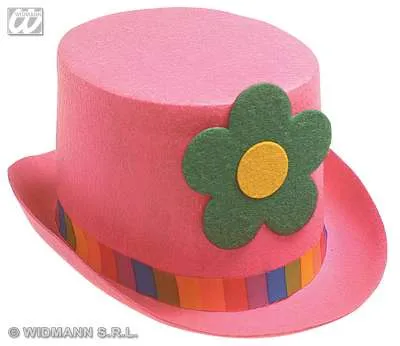 Felt Clown Toppers with Flowers - Pink