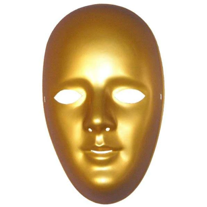 Female Gold Robot Mask - Image 1