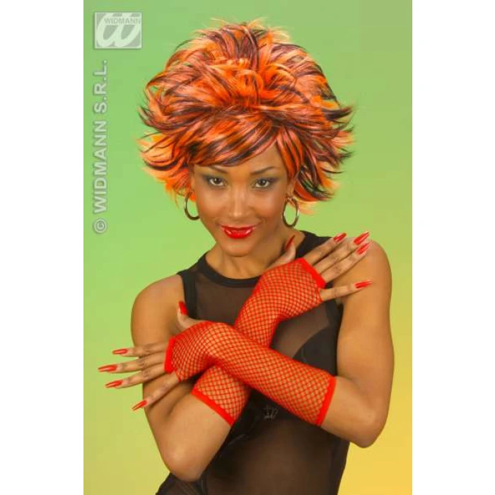 Fishnet Gloves - Red Fingerless - Image 1