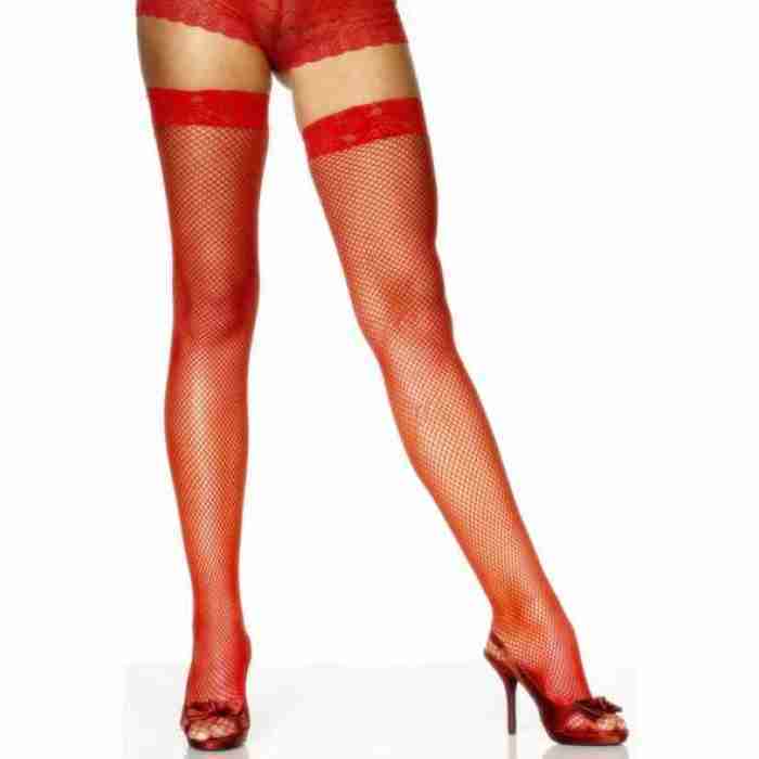 Fishnet Stocking Hold Up Red 26886