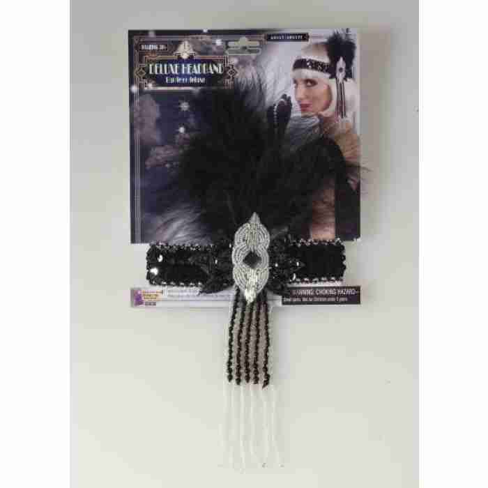 Flapper Headband Black Silver img