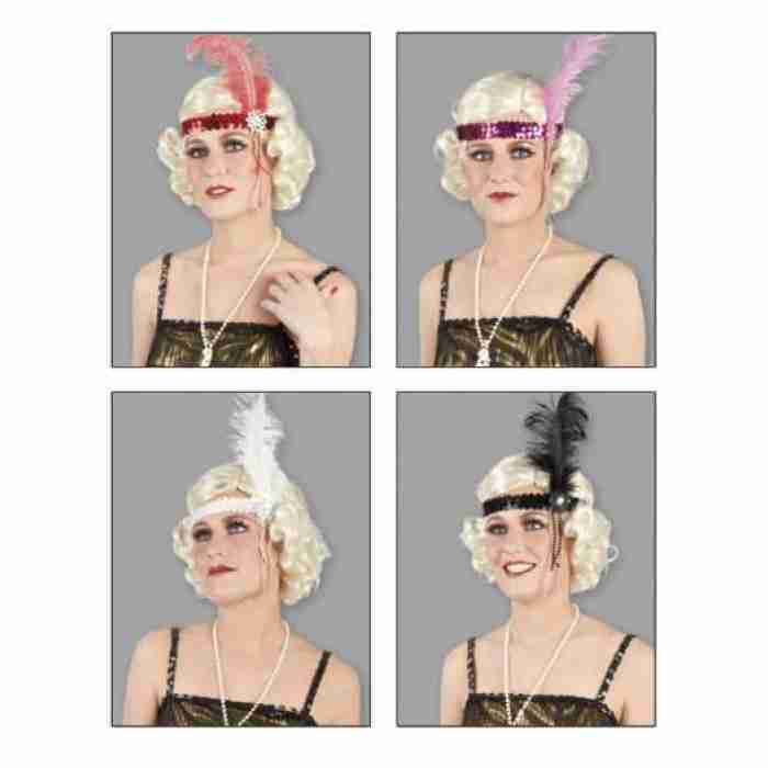 Flapper Sequin Headbands w Feather img