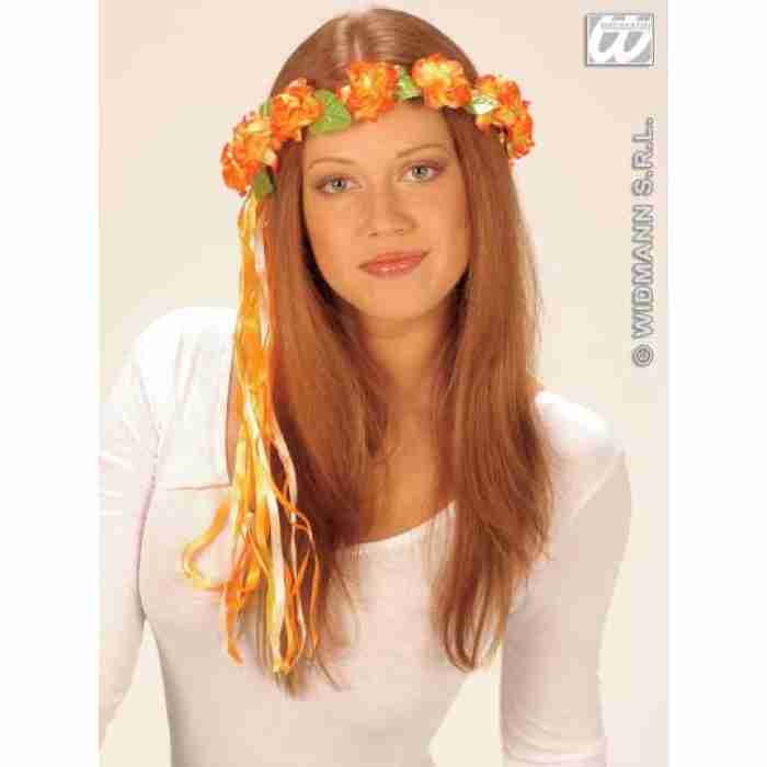 Flower Diademes with Multicolour Ribbons Orange 2433F e img