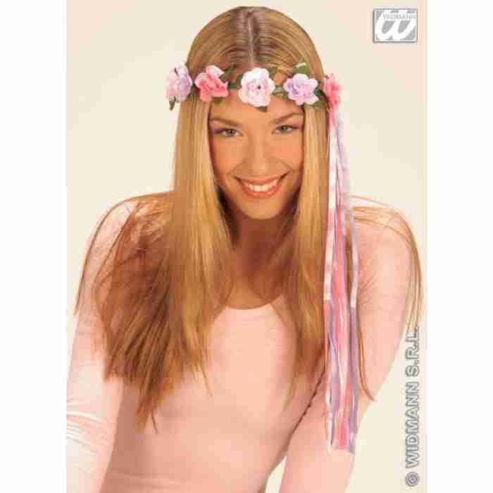 Flower Diademes with Multicolour Ribbons Pink Purple 2433F d img