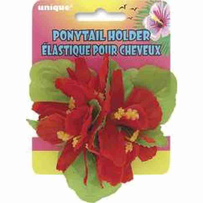 Flower Ponytail Holder Red 19398