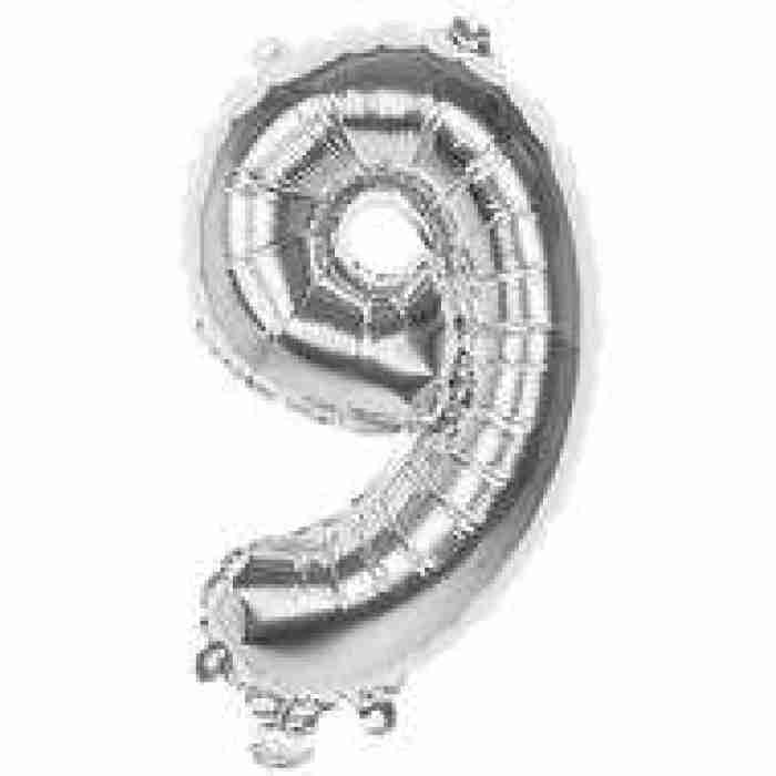 Foil Balloon Silver 9 86cm