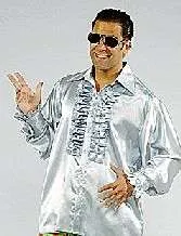 Frill Shirt Satin - Silver
