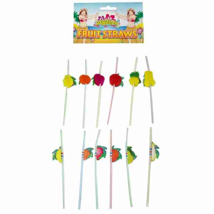 Fruit Straws 6 Assorted 12pc X30432