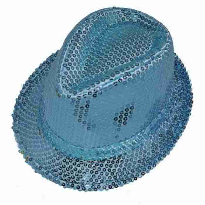 Gangster Hat Baby Blue Sequin img